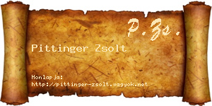 Pittinger Zsolt névjegykártya